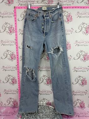 Citizens Of Humanity EVA Light Blue Distressed Button-Fly Jeans